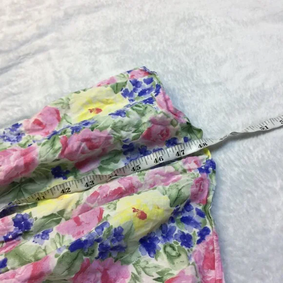 Eileen West Long Cami Nightgown Size M Womans Pink Floral Cotton Vtg Cottagecore - Picture 7 of 13